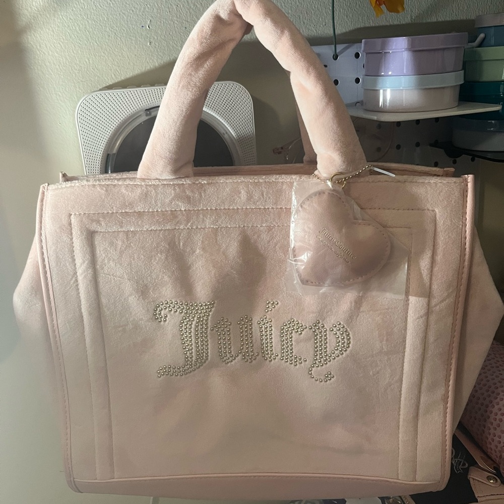 Juicy Couture Soft Pink Tote with Heart Charm
